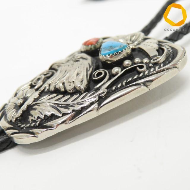S.S.I Handcrafted ヴィンテージ ボロタイ インディアンジュエリー イーグル ターコイズ コーラル USA製 メンズ [z905046] |  | 02