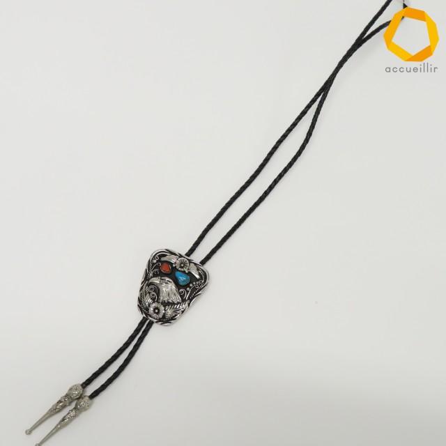 S.S.I Handcrafted ヴィンテージ ボロタイ インディアンジュエリー イーグル ターコイズ コーラル USA製 メンズ [z905046] |  | 07