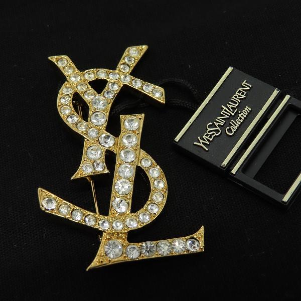 イヴ・サンローラン YVES SAINT LAURENT ヴィンテージ カサンドラ ブローチ ロゴ z930225 |  | 01