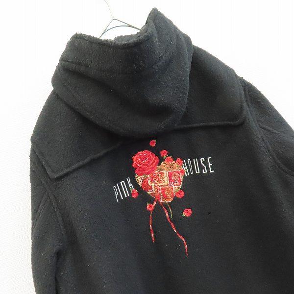 ピンクハウス PINKHOUSE ダッフルコート ロング フーディー ロゴ 花