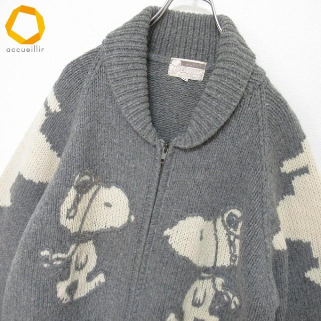 スヌーピー ピーナッツ SNOOPY PEANUTS ヴィンテージ カウチンニット セーター フルジップ メンズ [x962468ss] |  | 01