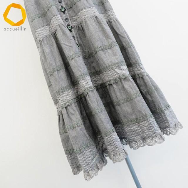 ノンノンドール nonnondorl ワンピース ロング 半袖 レース ビーズ