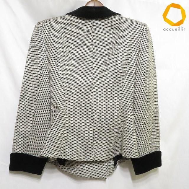 wnc ピエールカルダン pierrecardin ジャケット 9 白系 黒 ダブル