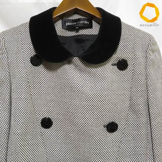 wnc ピエールカルダン pierrecardin ジャケット 9 白系 黒 ダブル