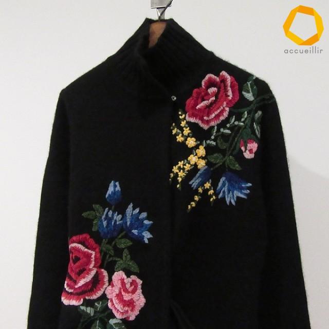 #wnc ケイタマルヤマ KEITAMARUYAMA ニット・セーター 1 黒 マルチカラー カシゴラ混 花柄 刺繍 レディース [1024005] |  | 02