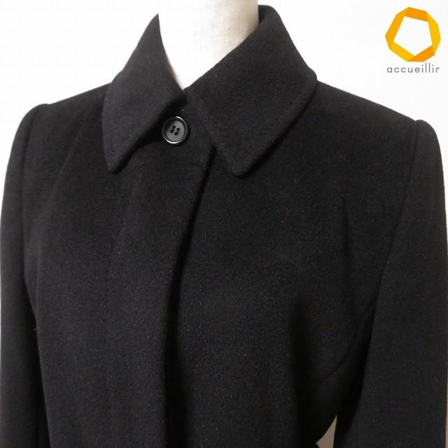wnc ポールスミス PaulSmith Woman コート 40 黒 アンゴラ混 ベルト