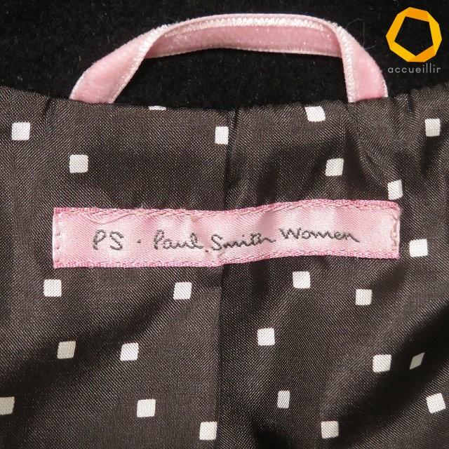 wnc ポールスミス PaulSmith Woman コート 40 黒 アンゴラ混 ベルト