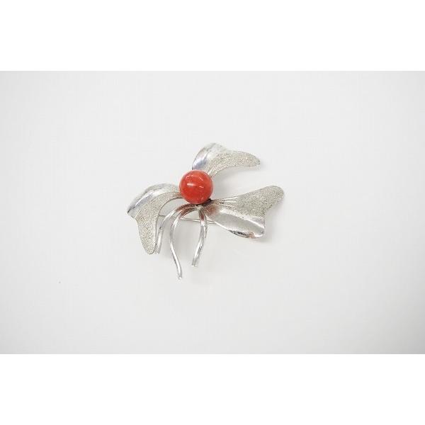 #anza  珊瑚 シルバー ブローチ コーラルピンク STIRLING シルバー  レディース [333852] |  | 01