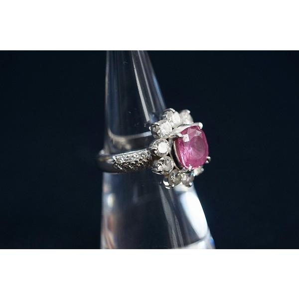 #anzj 天然パパラチアサファイア ダイヤモンド10粒 プラチナ 指輪 リング 9.5号 ピンク 8mm×7mm Pt900 レディース [409054] |  | 04