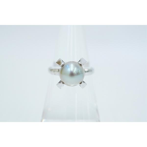 #anzj パール 真珠 指輪 リング 9mm 13号 K18WG ホワイトゴールド レディース [411586] | 