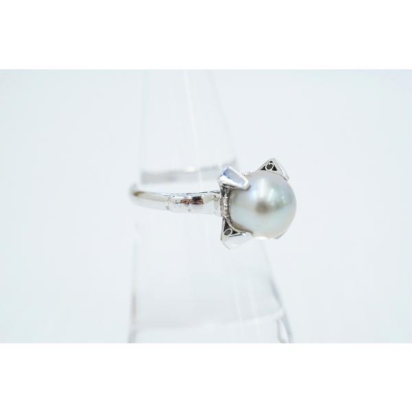 #anzj パール 真珠 指輪 リング 9mm 13号 K18WG ホワイトゴールド レディース [411586] |  | 01