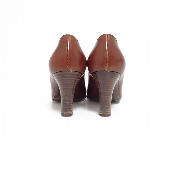 ans サルヴァトーレ フェラガモ Ferragamo パンプス 4.5 C 茶 レザー 
