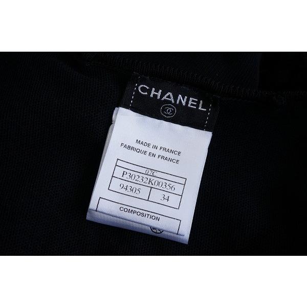 CHANELシャネルダメージ風ニットワンピースシアーブラックMサイズ