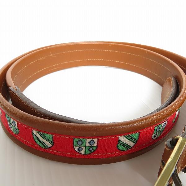 anzb オールドグッチ GUCCI ベルト 95.38 036.0238.344 茶 赤 ゴールド 