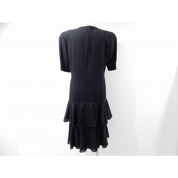 snc ラピーヌ LAPINE ワンピース 9 黒 ティアード リボン フォーマル  