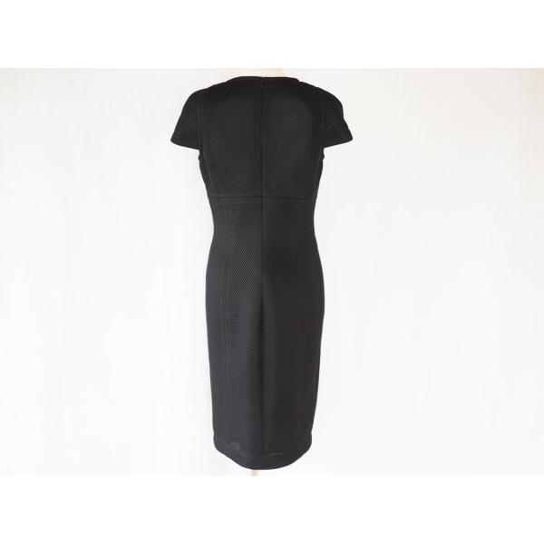 snc エスカーダ ESCADA ワンピース 36 黒 半袖 Vネック タイト バック  