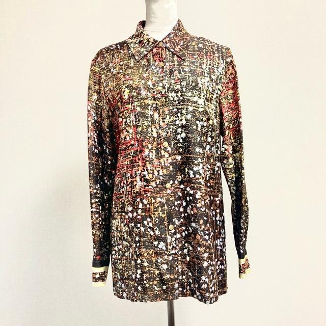 apc レオナール LEONARD シャツ・ブラウス 11 シルク 総柄 金 