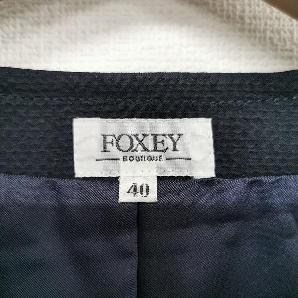 FOXEY（フォクシー） #spc ワンピース 40 紺 半袖 ジップアップ