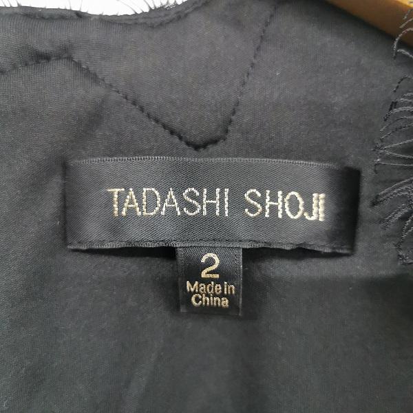 Tadashi Shoji #snc タダシショージ ワンピース 2 青 黒 レース 刺繍