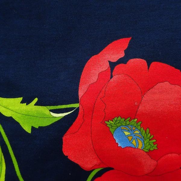 LEONARD #spc レオナール ワンピース 42 紺 マルチ 半袖 花柄 ロング