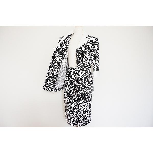 snc ジュンアシダ junashida スカートスーツ ツーピース 7 黒 白