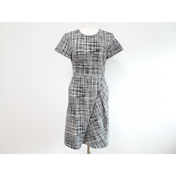 snc アクアスキュータム Aquascutum ワンピース S 黒 白 半袖 