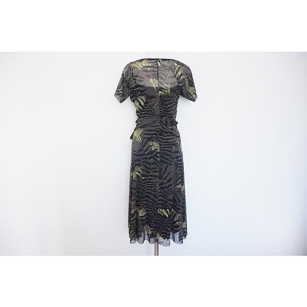 snc マックスマーラ Maxmara ワンピース 40 黒 黄緑 半袖 レディース