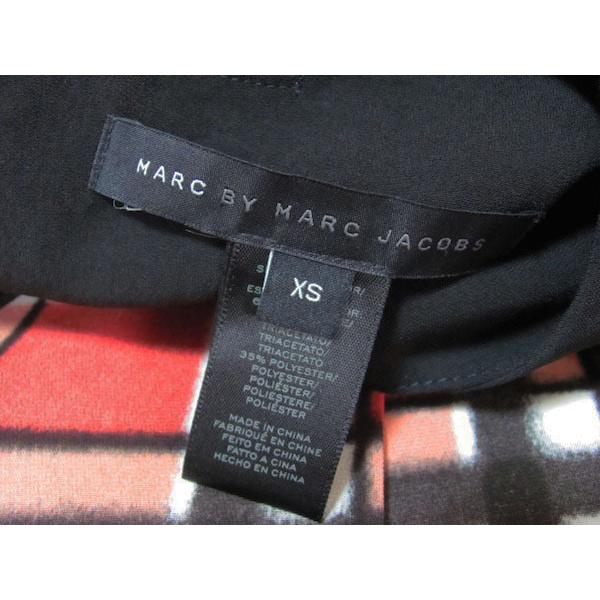 #anc マークバイマークジェイコブス MARCBYMARCJACOBS ワンピース XS 黒 赤 リボン 切替 プリーツ チェック柄 レディース [651131]｜acil｜08