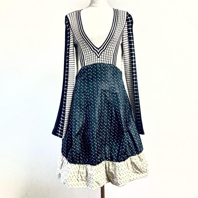 センソユニコ⁂ロングチュニックワンピースボーダードットパッチ