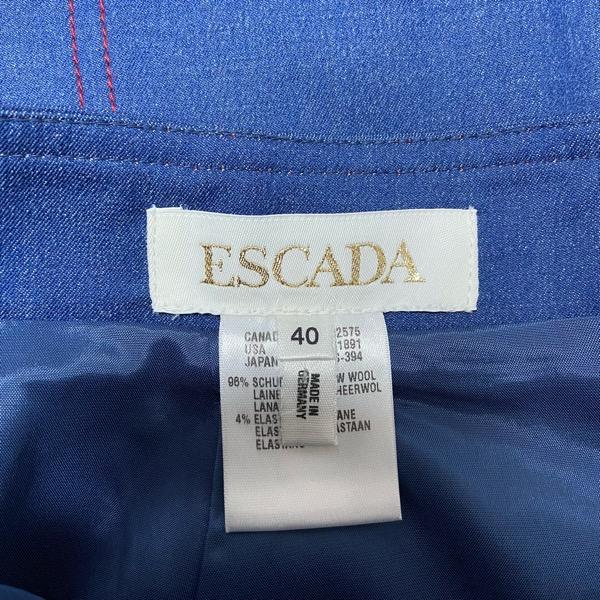 ESCADA #anc エスカーダ スカート 40 青 赤 ドイツ製 デニム調 