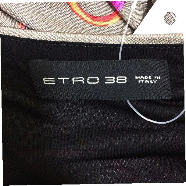 ETRO（エトロ） #anc ワンピース 38 グレー マルチ シルク 総柄 ベルト