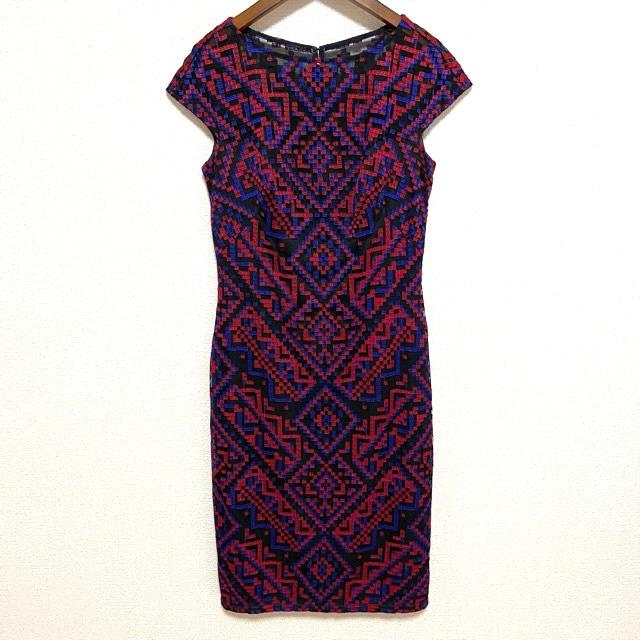 snc タダシショージ TADASHI SHOJI ワンピース 4 黒 赤 青 メッシュ  