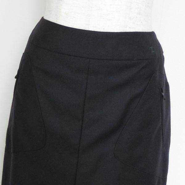 CHANEL #wpc シャネル スカート 38 黒 03A カシミヤ混 ココ