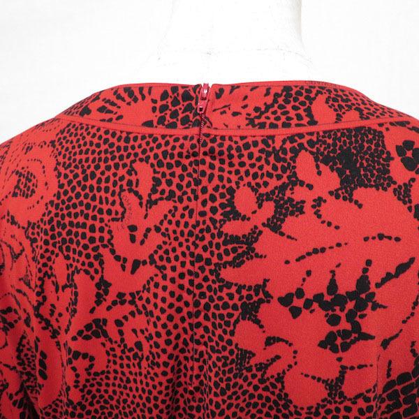 apc レオナール LEONARD カットソー LL 赤 黒 総柄 レオパード ヒョウ  