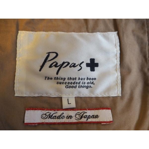 PAPAS #wpc パパス プラス Papas PLUS ジャケット L 茶 ダブルジップ 