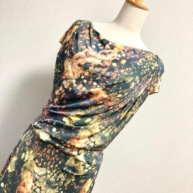 ESCADA #snc エスカーダ ワンピース 38 マルチ ドレープ 半袖  