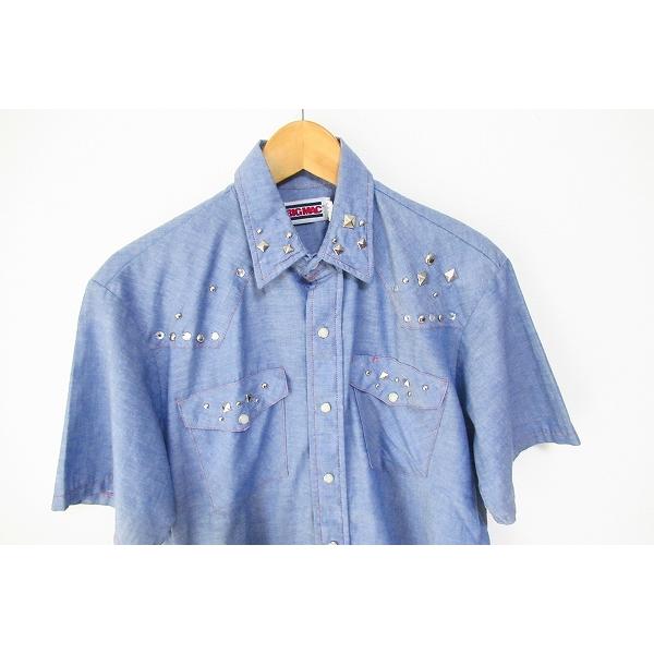 snc ビッグマック BIG MAC 半袖シャツ ダンガリー スタッズ M 青  