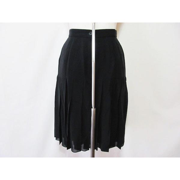 anc フォクシーブティック FOXEY BOUTIQUE スカート 38 黒 シルク  