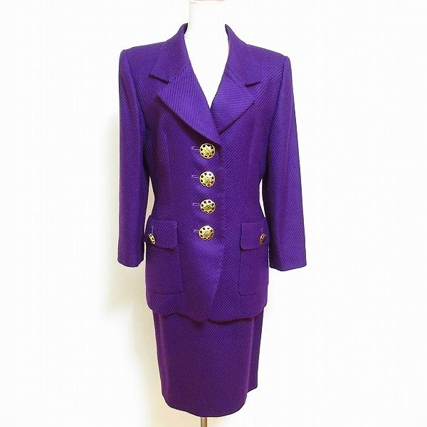 激安の通販 Wnc ギンザマギー 銀座マギー スカートスーツ 9 紫 ツーピース 飾りボタン レディース 純正お買い得 Www Superavila Com
