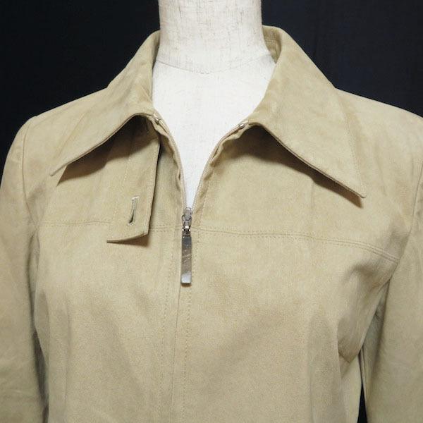 apc フォクシー FOXEY ジャケット 38 ベージュ ジップアップ スエード 