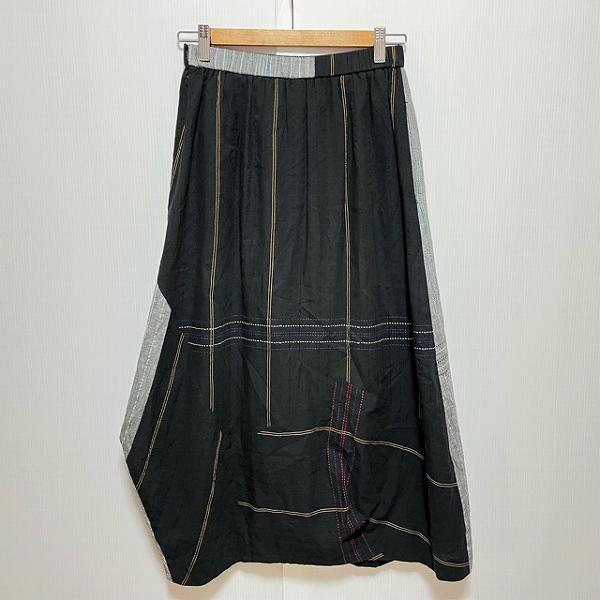 anc ジウセンソユニコ 慈雨 Sensounico スカート 40 黒 グレー 刺繍