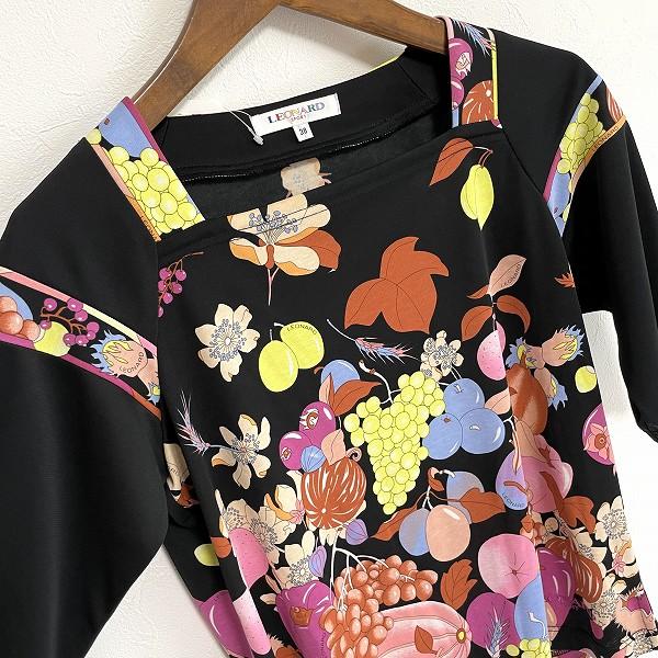 snc レオナールスポーツ LEONARD SPORT カットソー 38 黒 ピンク 黄色