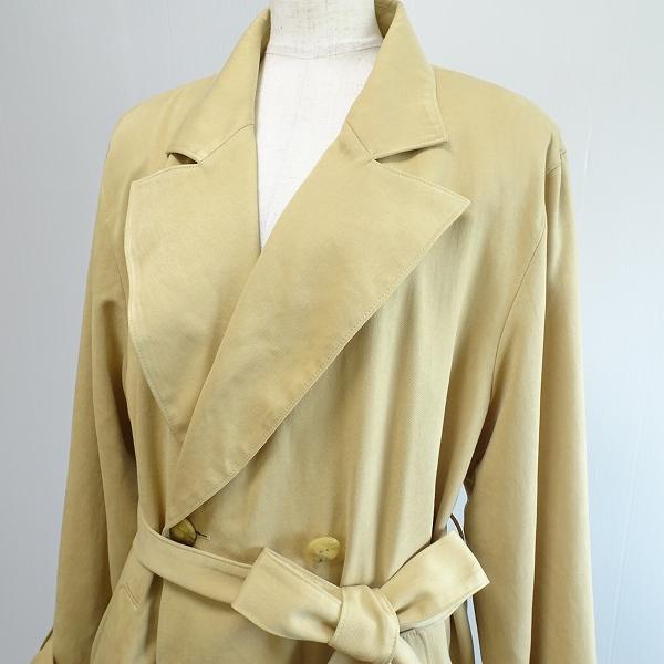 anc レリアン Leilian コート 13+ ベージュ系 ダブル ロング ベルト  