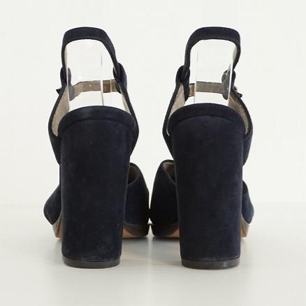 MARNI #axs マルニ サンダル 35 紺 アンクルストラップ オープントゥ 