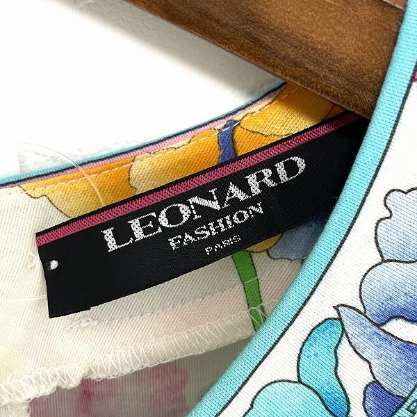 C3121-1 レオナール　花柄　半袖　カットソー　LL LEONARD FASHION レオナール カットソー LL ネイビー 花柄