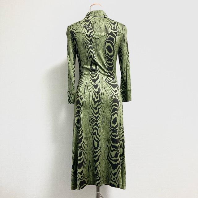 Anc ダイアンフォンファステンバーグ Dvf ワンピース 4 緑系 総柄 シルク レディース Iuzopxtk