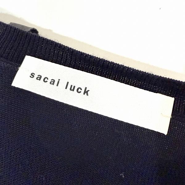 anc サカイ ラック sacai luck ワンピース 濃紺 グレー パール