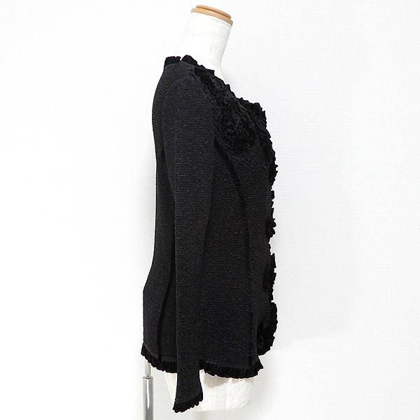 anc ノコオーノ NOKOOHNO カーディガン プリーツ ベロア 花モチーフ  