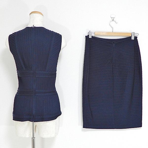 #snc タダシショージ TADASHI SHOJI セットアップ ノースリーブ ひざ丈 プリーツ バックジップ XXS 紺系 レディース [722011] |  | 01