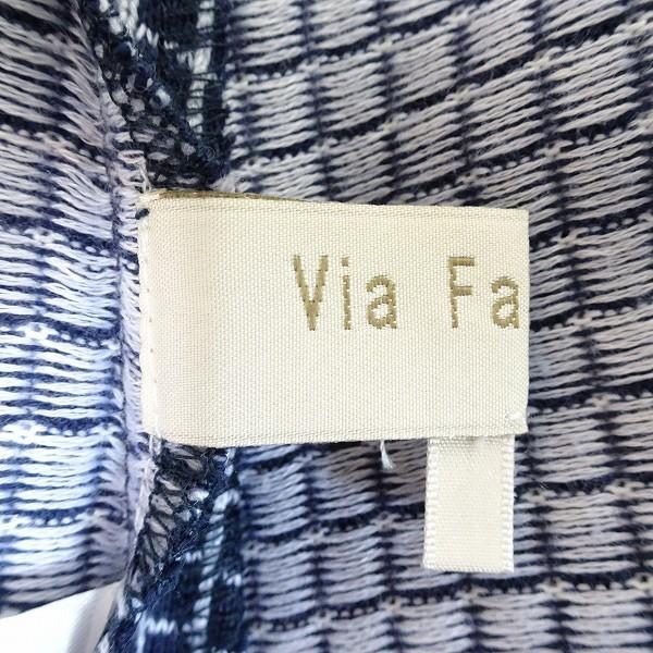 Via Faburrica ワンピース　新品　タグ付き ヴィアファブリカ #anc Via Faburrica ワンピース 紺 白 半袖